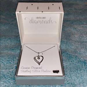 Delicate Diamonds silver heart necklace
